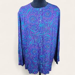 PENDLETON | Country Sophisticates Blue and Purple Paisley Button Down Shirt | 2X